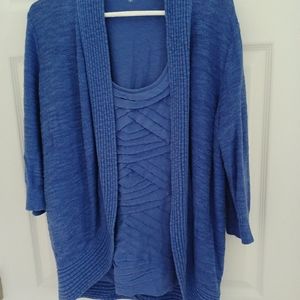 Chico's Blue Cardigan/Tank Set
